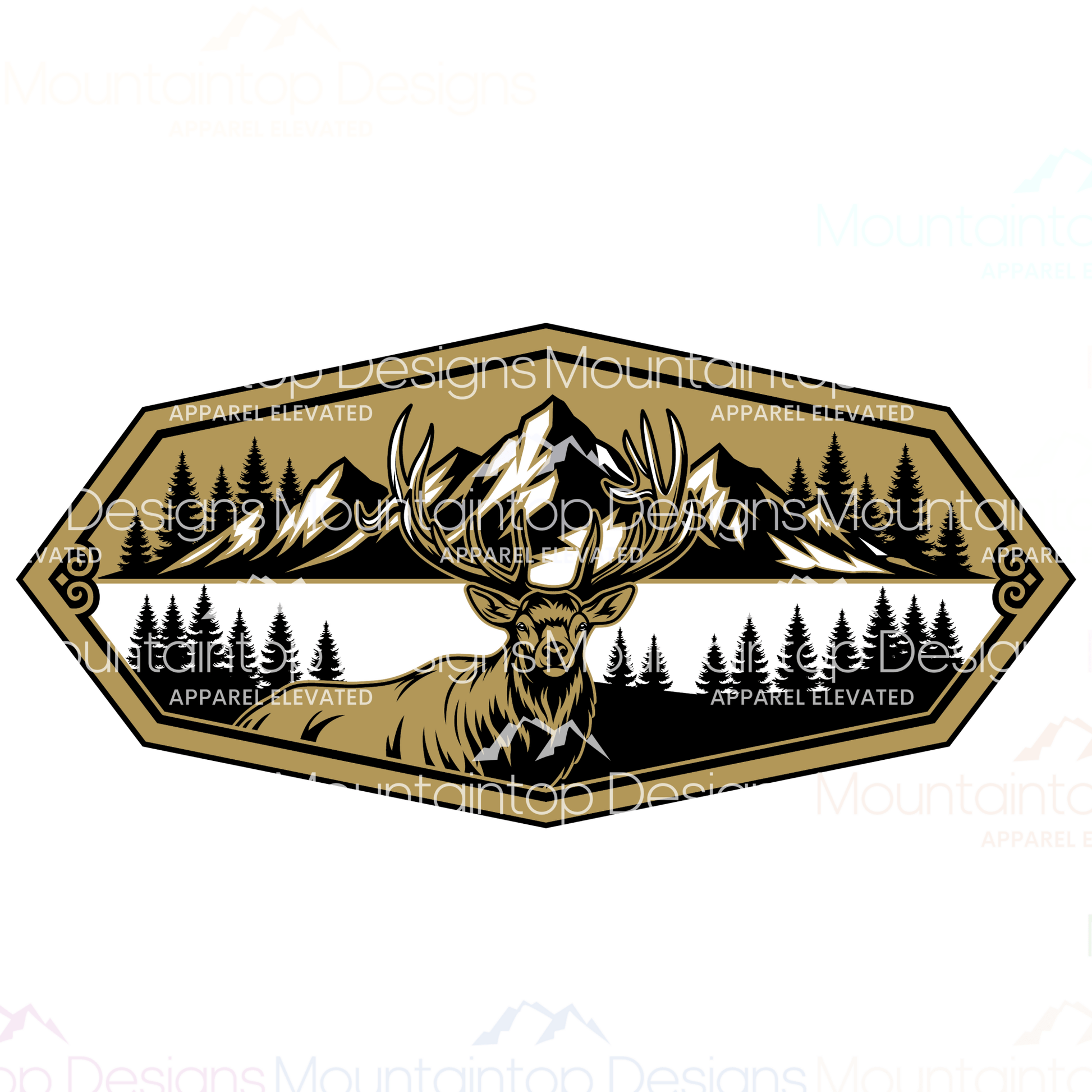 Bull Elk Hexagon – SVG Digital File for Tri - Layer Engraving - LoneStar Adhesive