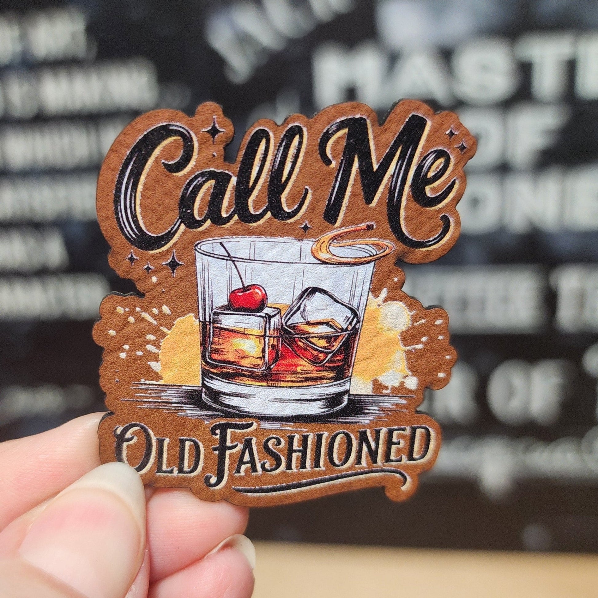 Call Me Old Fashioned UV Printed Leatherette Hat Patch - MR01 - LoneStar Adhesive