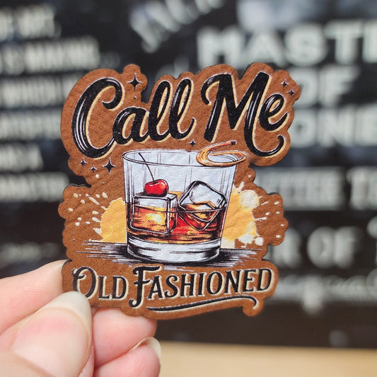 Call Me Old Fashioned UV Printed Leatherette Hat Patch - MR01 - LoneStar Adhesive
