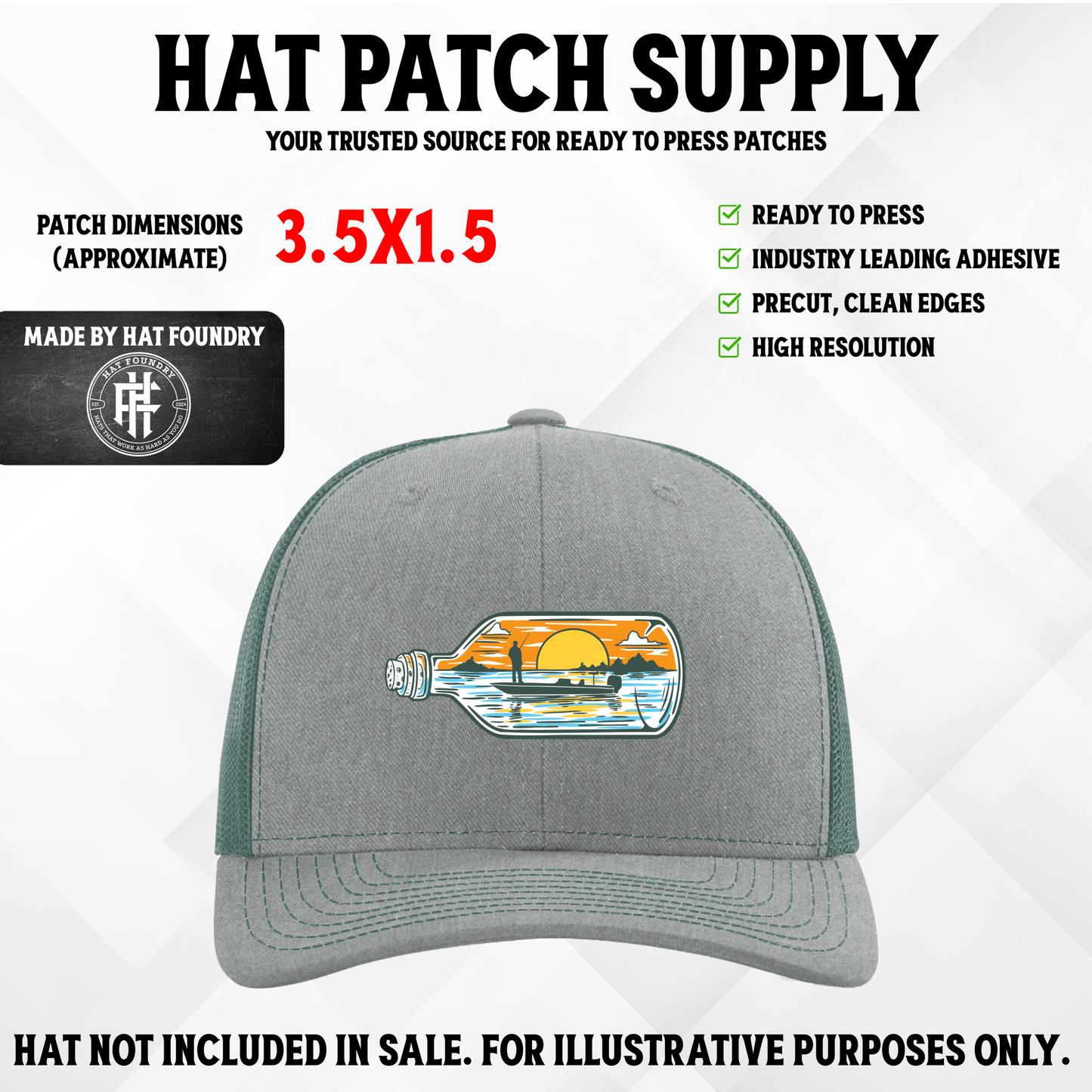 Castaway Bottle Fishing Scene - LoneStar Adhesive