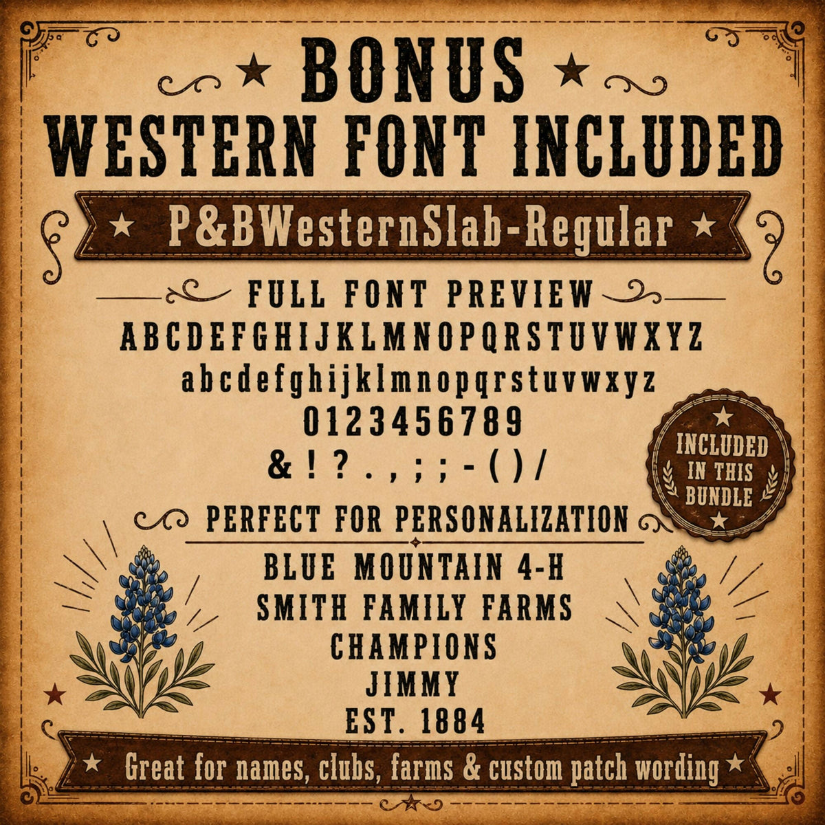 Cattle Livestock Show SVG Bundle | 40 Western Hat Patch Designs | Personalized Templates + Bonus Western Font | 4-H FFA Laser Files - LoneStar Adhesive