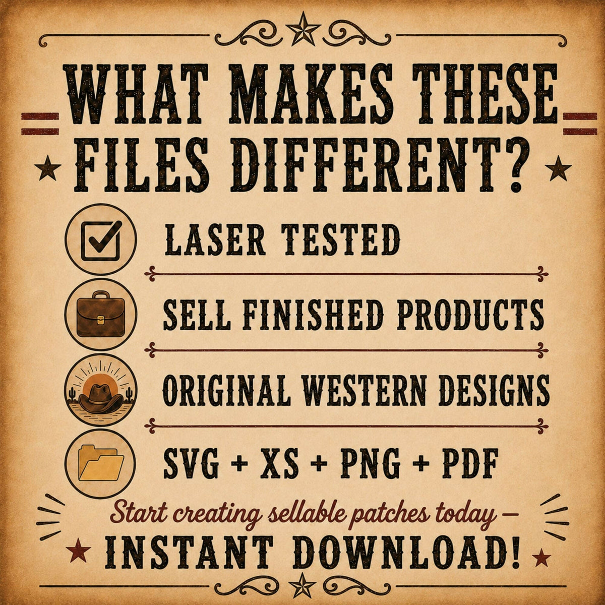 Cattle Livestock Show SVG Bundle | 40 Western Hat Patch Designs | Personalized Templates + Bonus Western Font | 4-H FFA Laser Files - LoneStar Adhesive