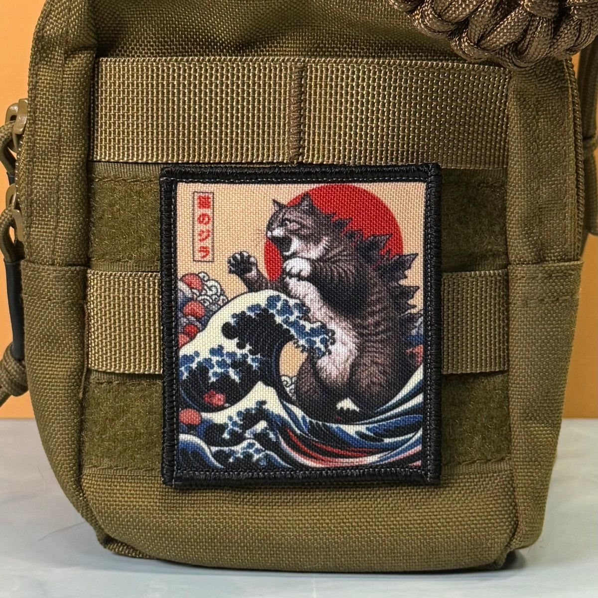 Catzilla Funny Cat Morale Patch, 2.5x3" | Made in USA | VELCRO® Brand Hook Backing - LoneStar Adhesive