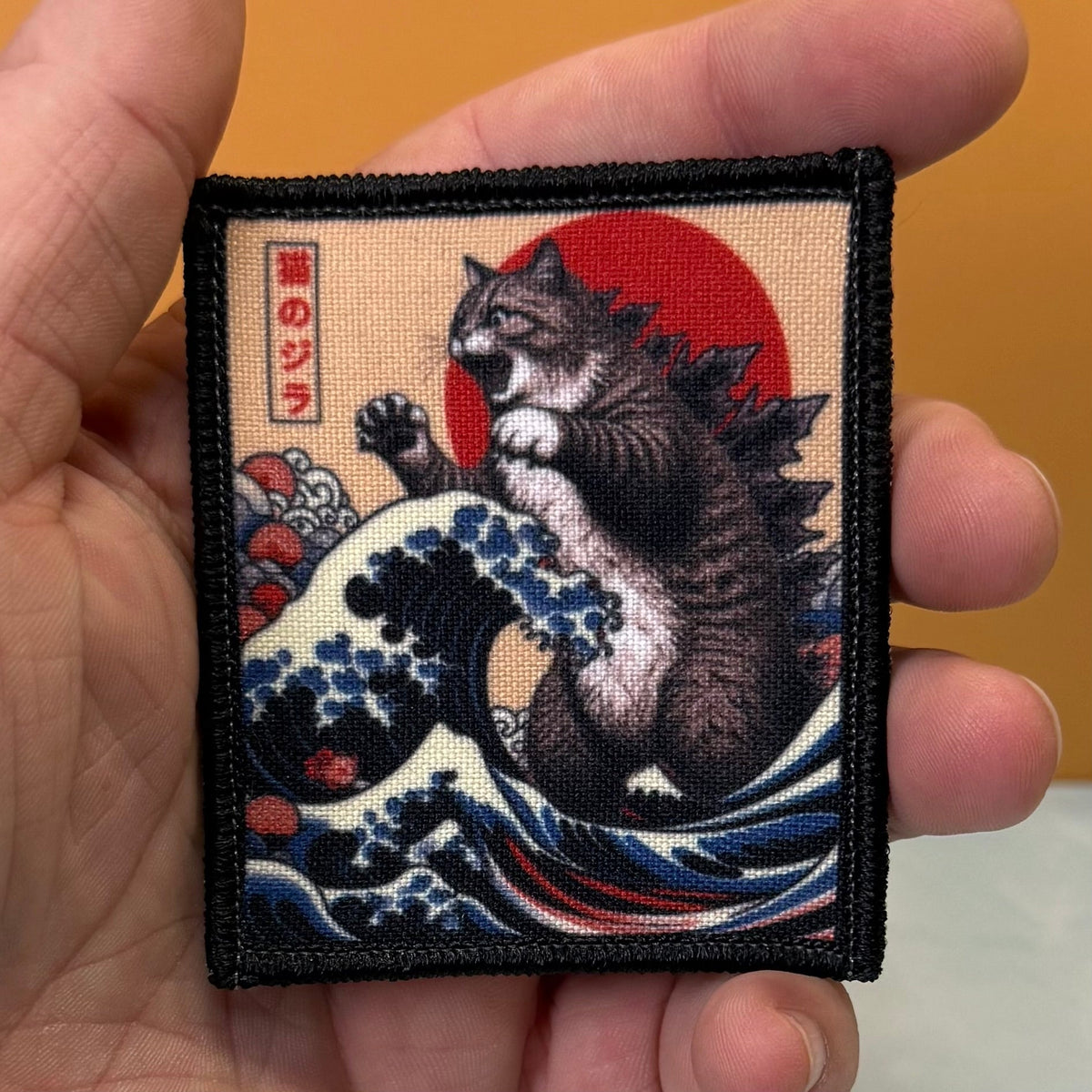 Catzilla Funny Cat Morale Patch, 2.5x3" | Made in USA | VELCRO® Brand Hook Backing - LoneStar Adhesive
