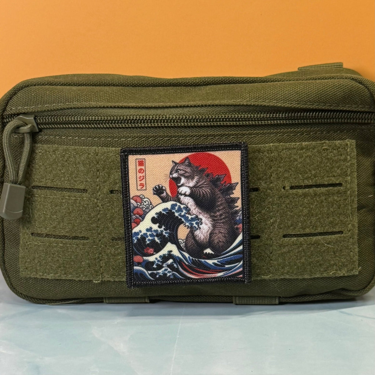 Catzilla Funny Cat Morale Patch, 2.5x3" | Made in USA | VELCRO® Brand Hook Backing - LoneStar Adhesive