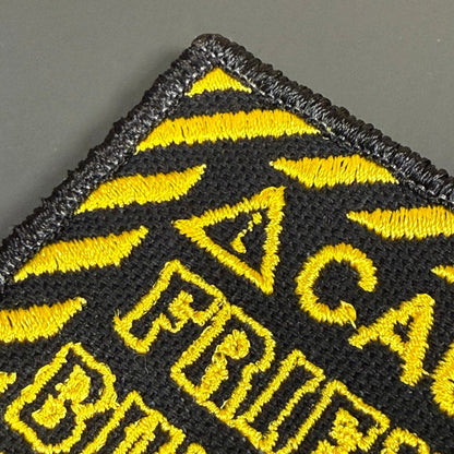 Caution Friendly But Dumb Funny Morale Patch, 2x3" | Made in USA | VELCRO® Brand Hook Backing - LoneStar Adhesive
