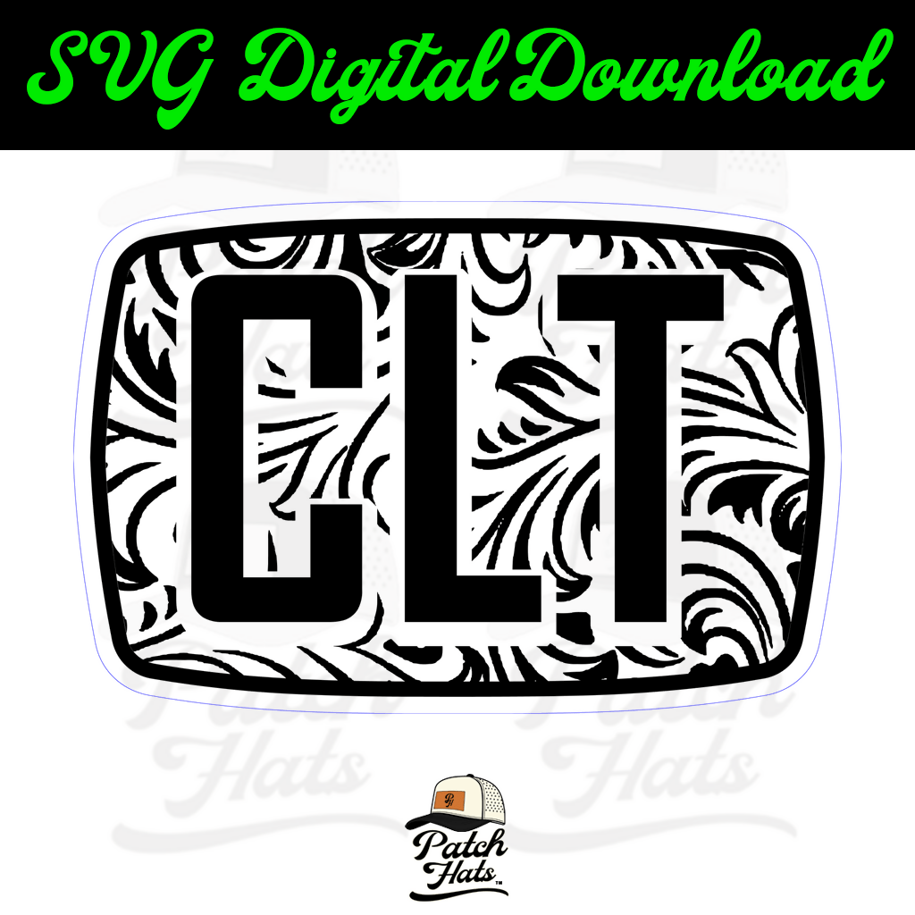 Charlotte (CLT) Tooled SVG Hat Patch File - LoneStar Adhesive