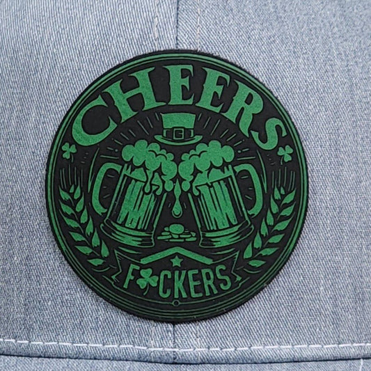 Cheers St Patrick's Engraved Leatherette Hat Patch - MR01 - LoneStar Adhesive