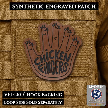 Chicken Fingers Funny Morale Patch, 2.5" | Made in USA | VELCRO® Brand Hook Backing - #LoneStar Adhesive#