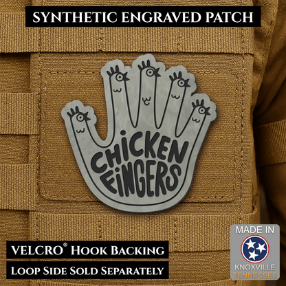 Chicken Fingers Funny Morale Patch, 2.5" | Made in USA | VELCRO® Brand Hook Backing - #LoneStar Adhesive#