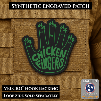 Chicken Fingers Funny Morale Patch, 2.5" | Made in USA | VELCRO® Brand Hook Backing - #LoneStar Adhesive#