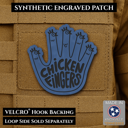 Chicken Fingers Funny Morale Patch, 2.5" | Made in USA | VELCRO® Brand Hook Backing - #LoneStar Adhesive#