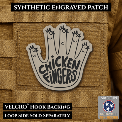 Chicken Fingers Funny Morale Patch, 2.5" | Made in USA | VELCRO® Brand Hook Backing - #LoneStar Adhesive#