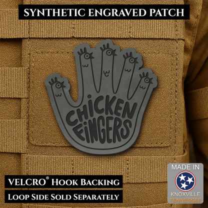 Chicken Fingers Funny Morale Patch, 2.5" | Made in USA | VELCRO® Brand Hook Backing - #LoneStar Adhesive#