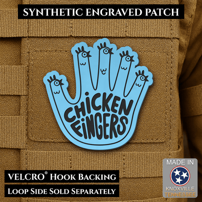 Chicken Fingers Funny Morale Patch, 2.5" | Made in USA | VELCRO® Brand Hook Backing - #LoneStar Adhesive#