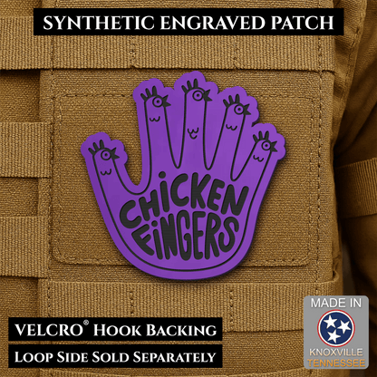 Chicken Fingers Funny Morale Patch, 2.5" | Made in USA | VELCRO® Brand Hook Backing - #LoneStar Adhesive#