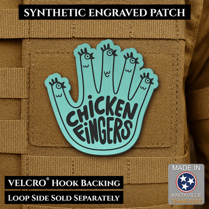 Chicken Fingers Funny Morale Patch, 2.5" | Made in USA | VELCRO® Brand Hook Backing - #LoneStar Adhesive#