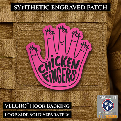 Chicken Fingers Funny Morale Patch, 2.5" | Made in USA | VELCRO® Brand Hook Backing - #LoneStar Adhesive#