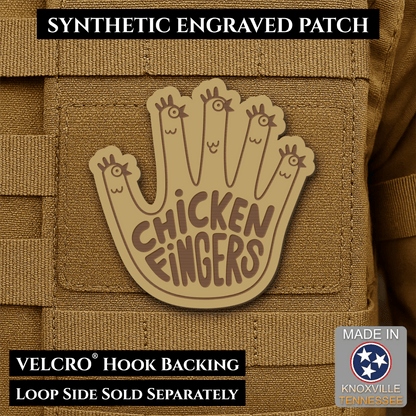 Chicken Fingers Funny Morale Patch, 2.5" | Made in USA | VELCRO® Brand Hook Backing - #LoneStar Adhesive#