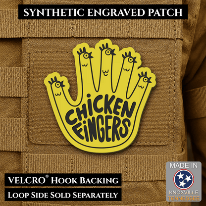 Chicken Fingers Funny Morale Patch, 2.5" | Made in USA | VELCRO® Brand Hook Backing - #LoneStar Adhesive#