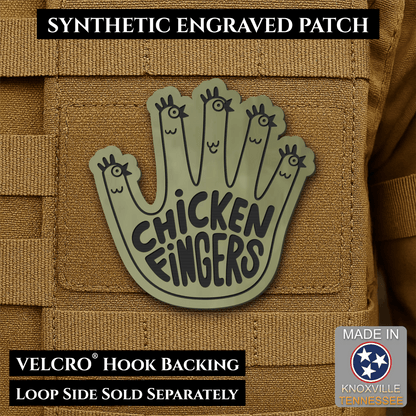 Chicken Fingers Funny Morale Patch, 2.5" | Made in USA | VELCRO® Brand Hook Backing - #LoneStar Adhesive#