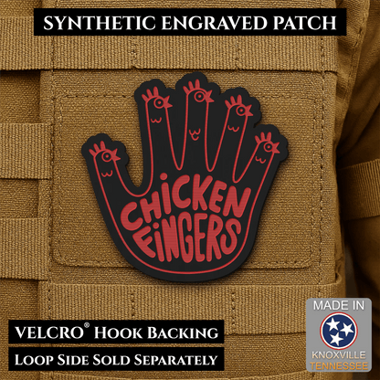 Chicken Fingers Funny Morale Patch, 2.5" | Made in USA | VELCRO® Brand Hook Backing - #LoneStar Adhesive#