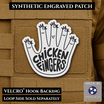 Chicken Fingers Funny Morale Patch, 2.5" | Made in USA | VELCRO® Brand Hook Backing - #LoneStar Adhesive#