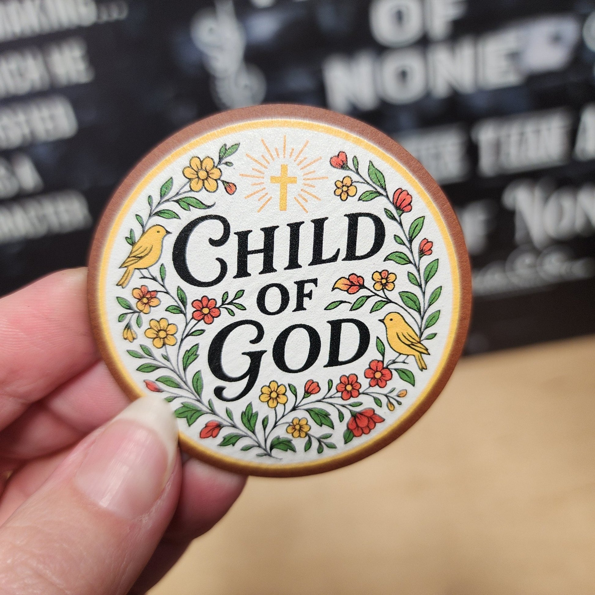 Child of God UV Printed Leatherette Hat Patch - MR01 - LoneStar Adhesive