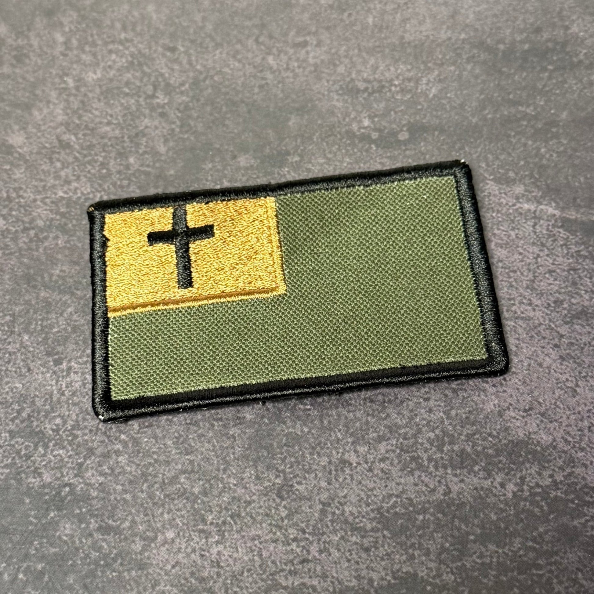 Christian Flag Patch | Made in USA | VELCRO® Brand Hook Backing - LoneStar Adhesive
