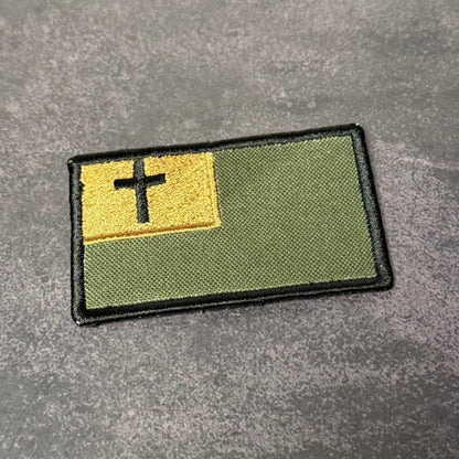 Christian Flag Patch | Made in USA | VELCRO® Brand Hook Backing - LoneStar Adhesive
