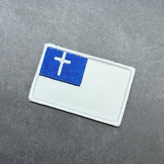 Christian Flag Patch | Made in USA | VELCRO® Brand Hook Backing - LoneStar Adhesive