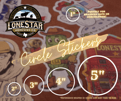Circle UV Printed Vinyl Stickers - LoneStar Adhesive