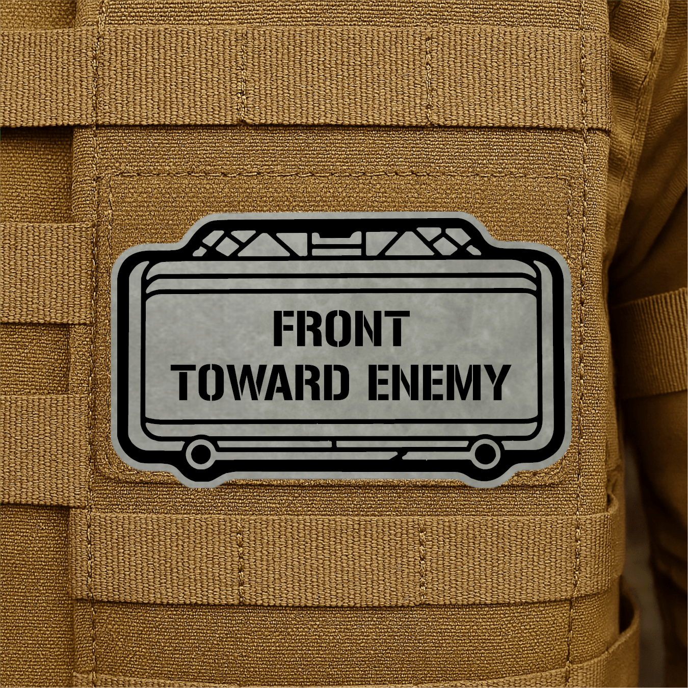 Claymore Mine “Front Toward Enemy” Engraved Morale Patch – 1.8” x 3” Hook & Loop Tactical Patch | Made in USA - LoneStar Adhesive