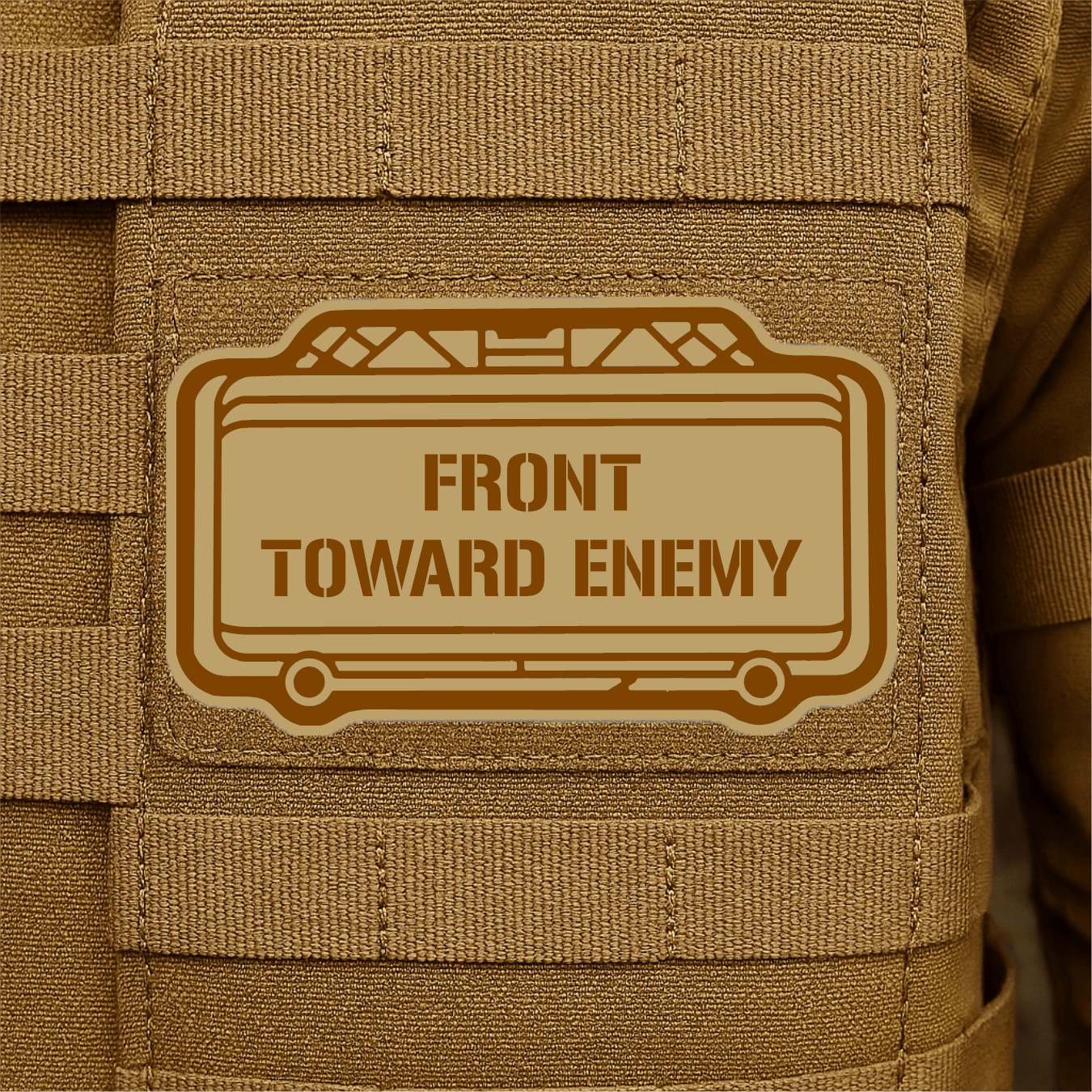 Claymore Mine “Front Toward Enemy” Engraved Morale Patch – 1.8” x 3” Hook & Loop Tactical Patch | Made in USA - LoneStar Adhesive