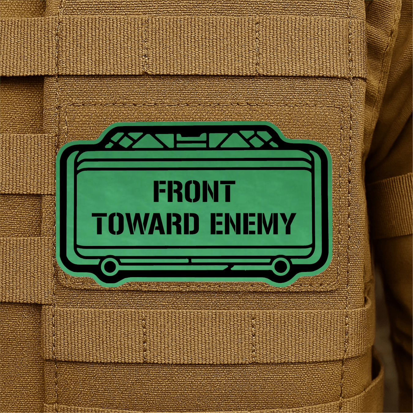 Claymore Mine “Front Toward Enemy” Engraved Morale Patch – 1.8” x 3” Hook & Loop Tactical Patch | Made in USA - LoneStar Adhesive
