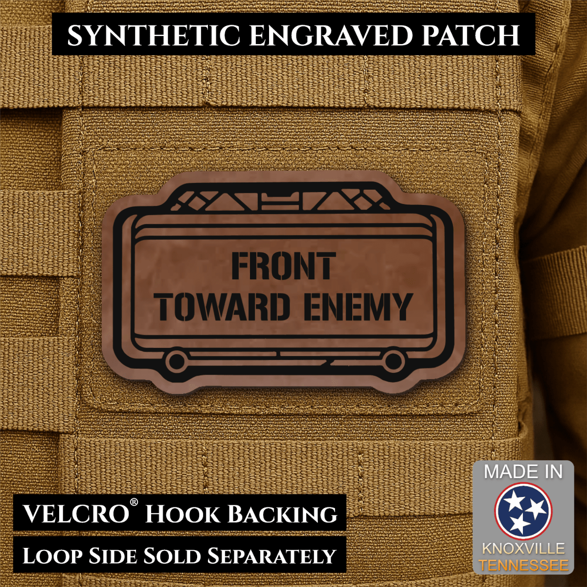 Claymore Mine “Front Toward Enemy” Funny Morale Patch | Made in USA | VELCRO® Brand Hook Backing - LoneStar Adhesive