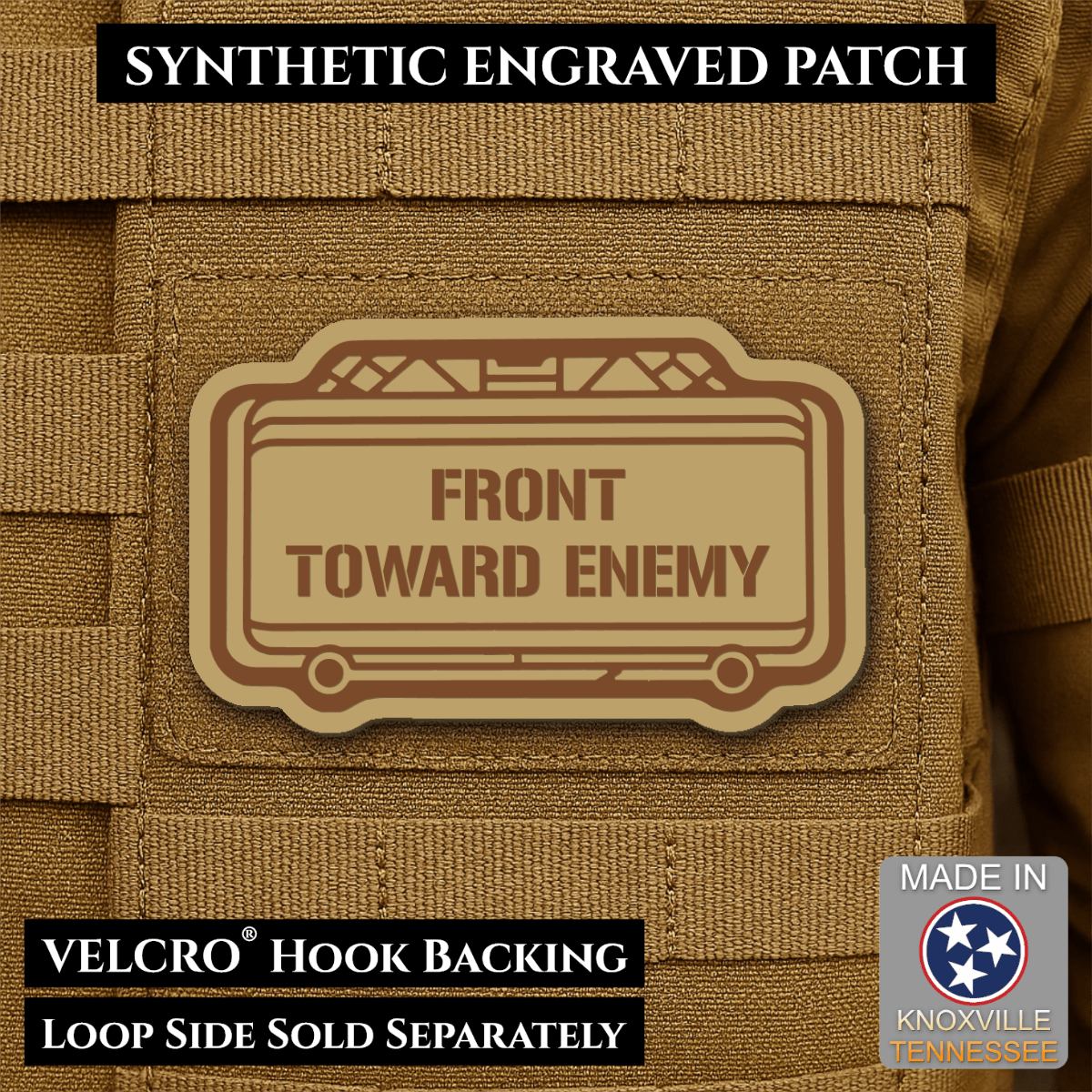 Claymore Mine “Front Toward Enemy” Funny Morale Patch | Made in USA | VELCRO® Brand Hook Backing - LoneStar Adhesive