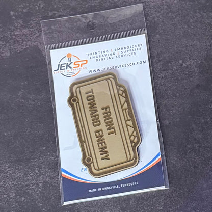 Claymore Mine “Front Toward Enemy” Funny Morale Patch | Made in USA | VELCRO® Brand Hook Backing - LoneStar Adhesive
