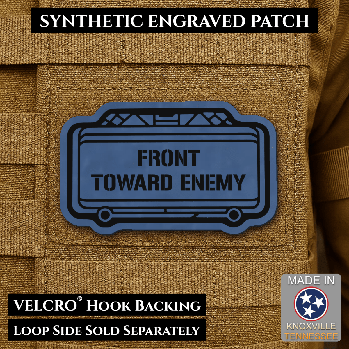 Claymore Mine “Front Toward Enemy” Funny Morale Patch | Made in USA | VELCRO® Brand Hook Backing - LoneStar Adhesive