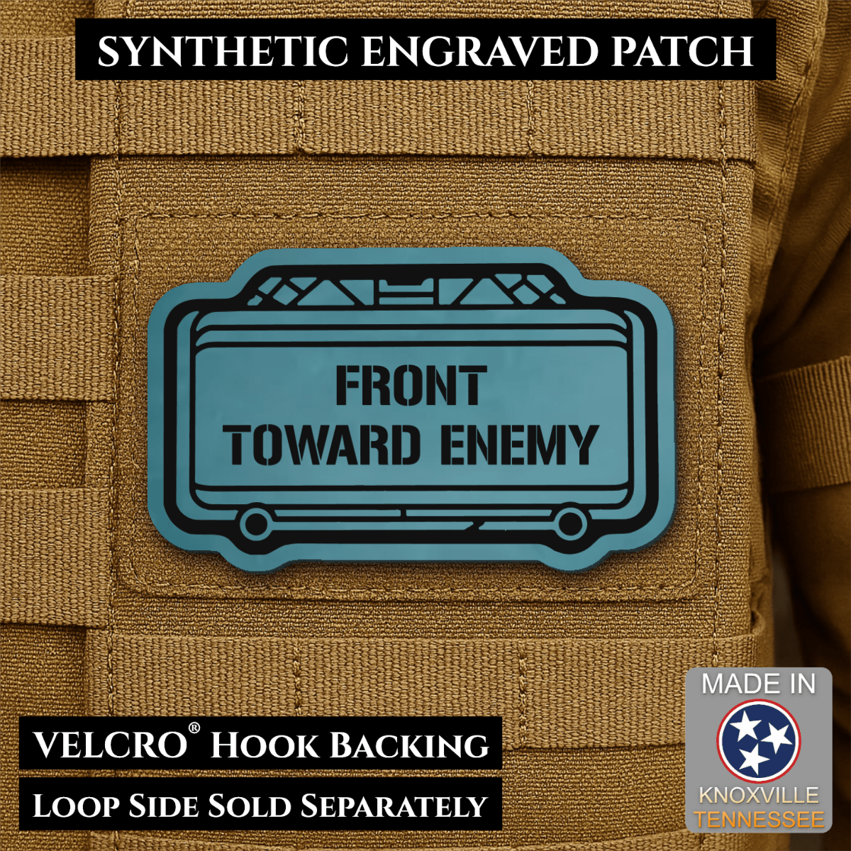 Claymore Mine “Front Toward Enemy” Funny Morale Patch | Made in USA | VELCRO® Brand Hook Backing - LoneStar Adhesive
