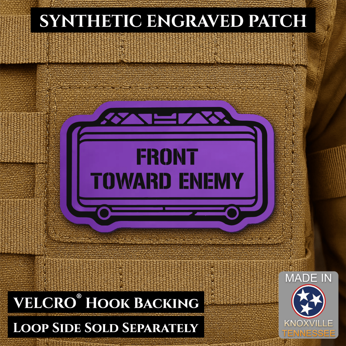 Claymore Mine “Front Toward Enemy” Funny Morale Patch | Made in USA | VELCRO® Brand Hook Backing - LoneStar Adhesive