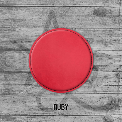 Coasters (6pk of 4" Circle): Heritage Collection Premium Leatherette® - LoneStar Adhesive