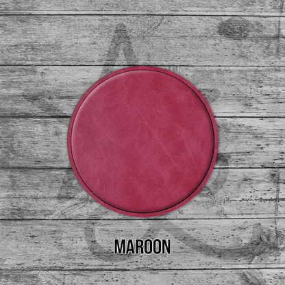 Coasters (6pk of 4" Circle): Heritage Collection Premium Leatherette® - LoneStar Adhesive