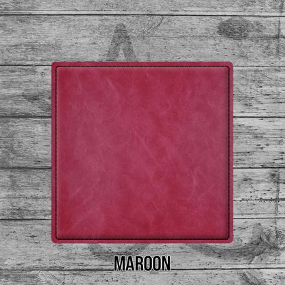 Coasters (6pk of 4" Square): Heritage Collection Premium Leatherette® - LoneStar Adhesive