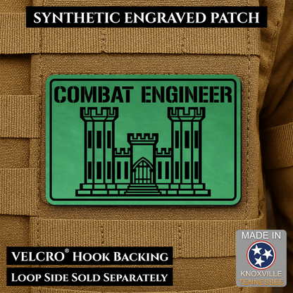 Combat Engineer Army Veteran Morale Patch | Made in USA | VELCRO® Brand Hook Backing - LoneStar Adhesive