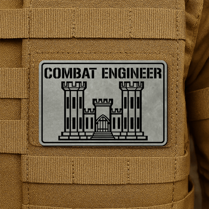 Combat Engineer Morale Patch 2"x3" Hook & Loop | Made in USA - LoneStar Adhesive