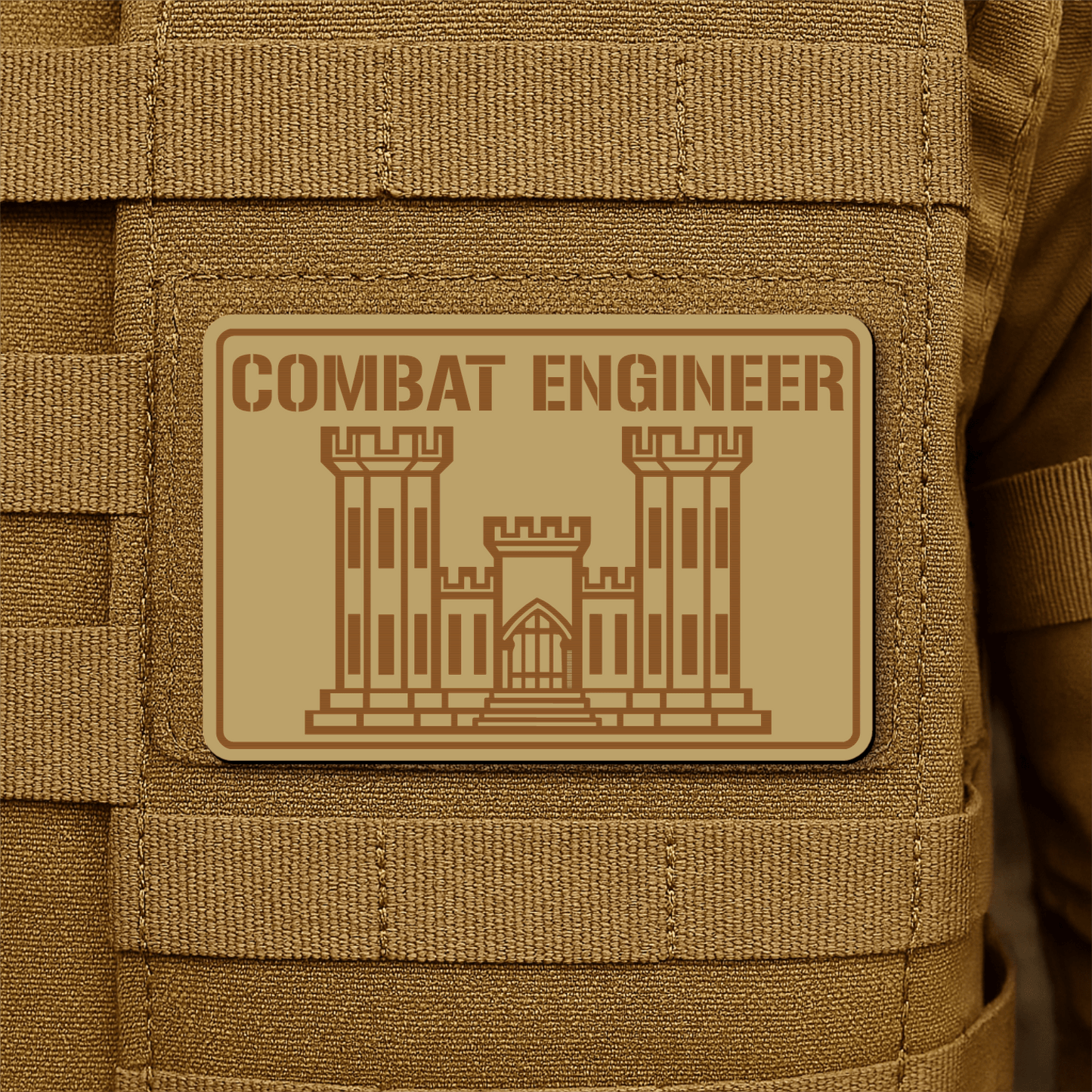 Combat Engineer Morale Patch 2"x3" Hook & Loop | Made in USA - LoneStar Adhesive