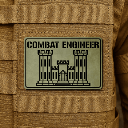 Combat Engineer Morale Patch 2"x3" Hook & Loop | Made in USA - LoneStar Adhesive