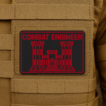 Combat Engineer Morale Patch 2"x3" Hook & Loop | Made in USA - LoneStar Adhesive