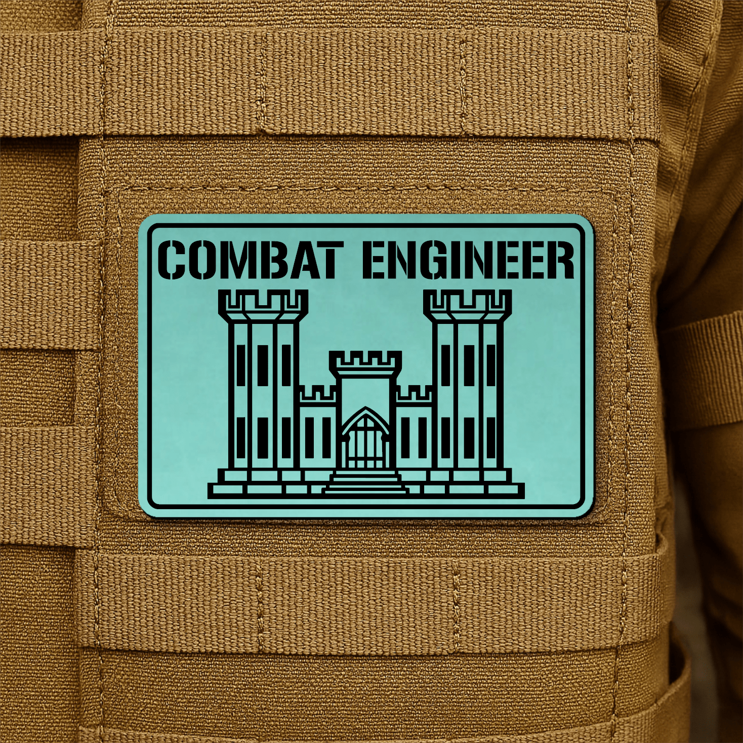 Combat Engineer Morale Patch 2"x3" Hook & Loop | Made in USA - LoneStar Adhesive